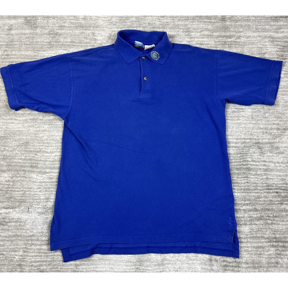 Midwest Embroidery Polo Shirt Mens L‎ Blue Florida Gators NCAA Pique Cotton Logo